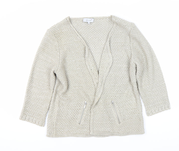 Per Una Women's Beige Cardigan, Size 14, V-Neck, 3/4 Sleeve