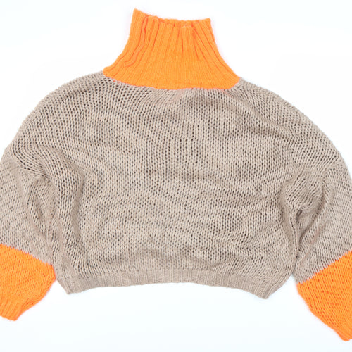Belle Modelle Women's Multicoloured Roll Neck Jumper Size 4