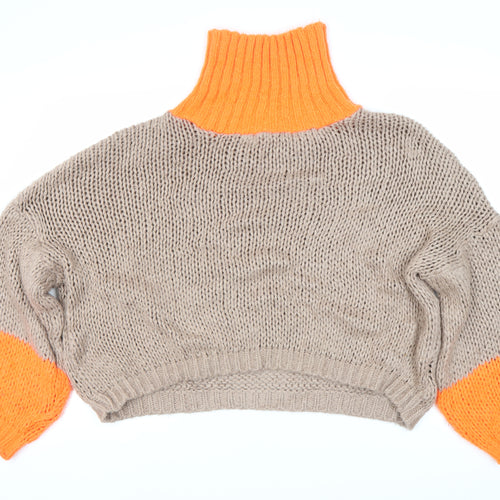 Belle Modelle Women's Multicoloured Roll Neck Jumper Size 4