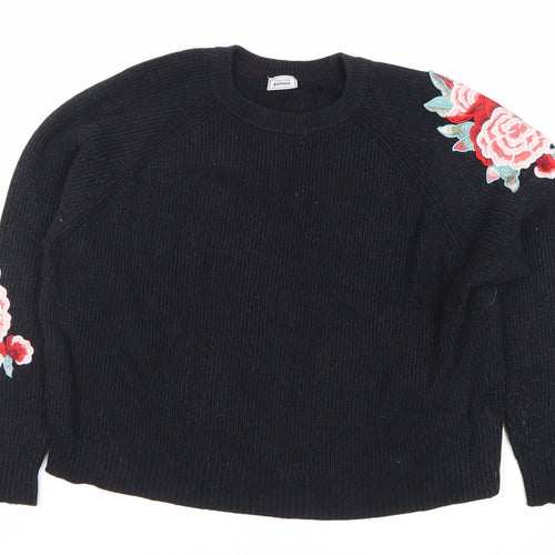 Pinkie Collection Women's Black Floral Jumper S