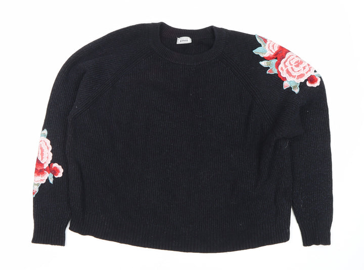 Pinkie Collection Women's Black Floral Jumper S