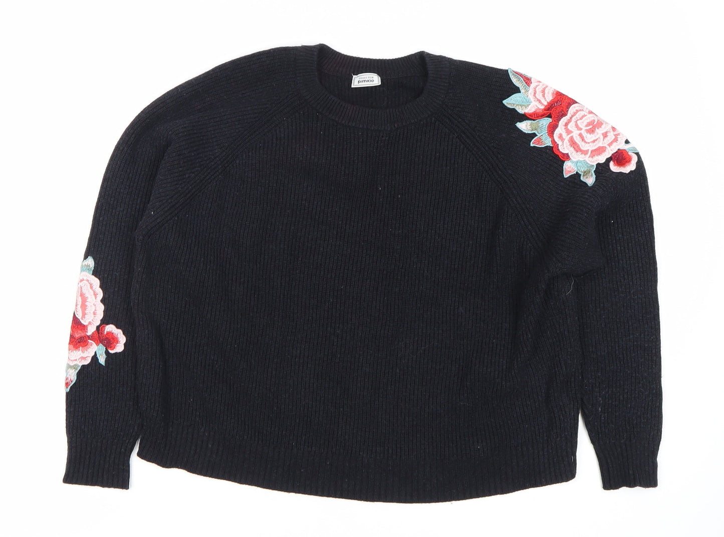 Pinkie Collection Women's Black Floral Jumper S