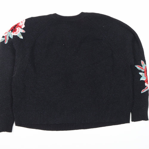 Pinkie Collection Women's Black Floral Jumper S