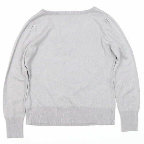 Dorothy Perkins Women's Grey V-Neck Jumper Size 16