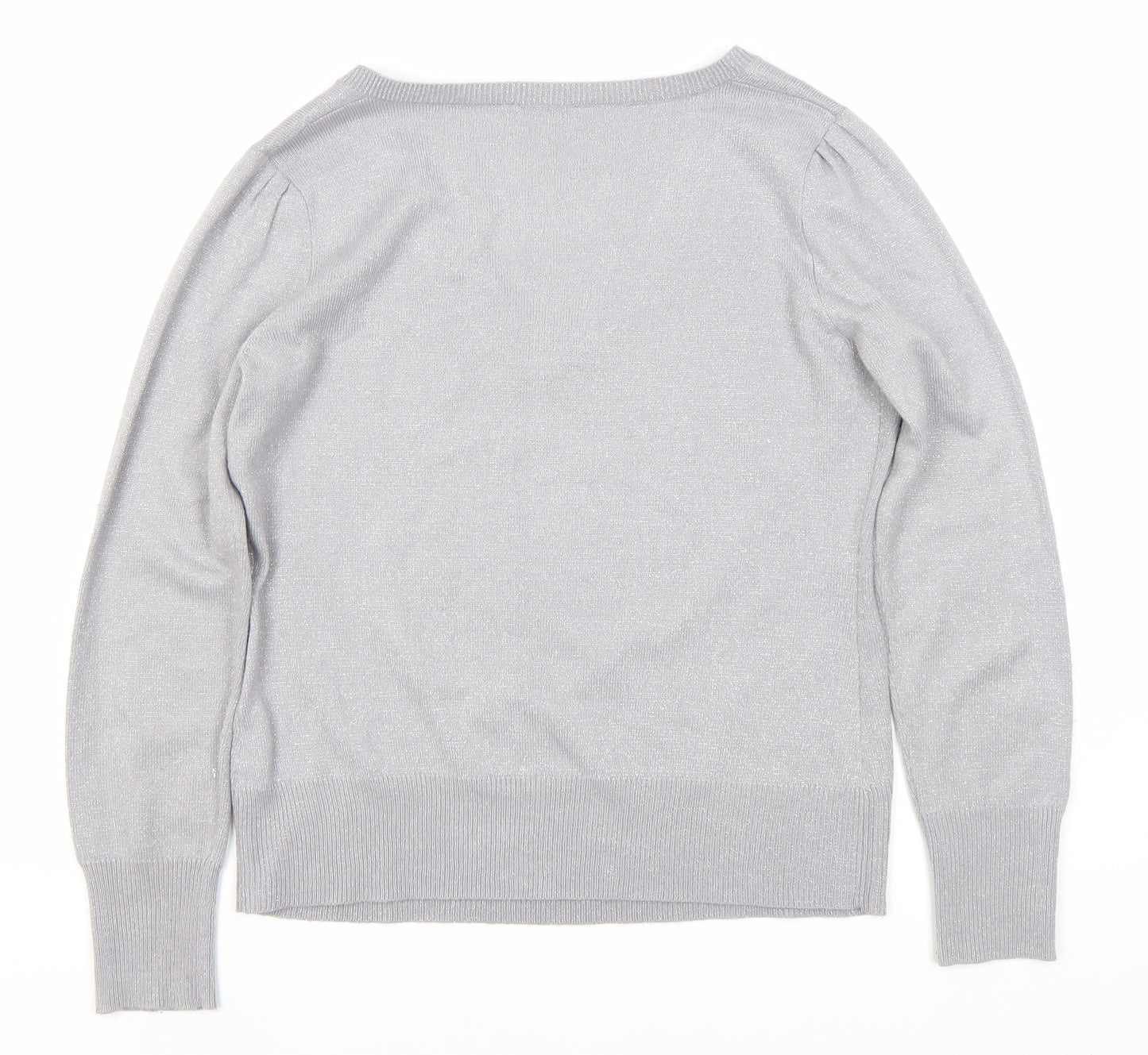 Dorothy Perkins Women's Grey V-Neck Jumper Size 16