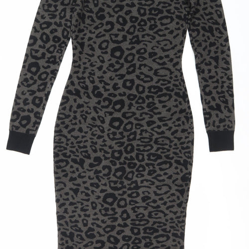 SOSANDAR Women's Multicoloured Animal Print Dress, Size 8