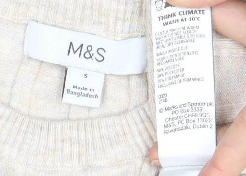 Marks and Spencer Womens Beige Sleeveless Top, Size S