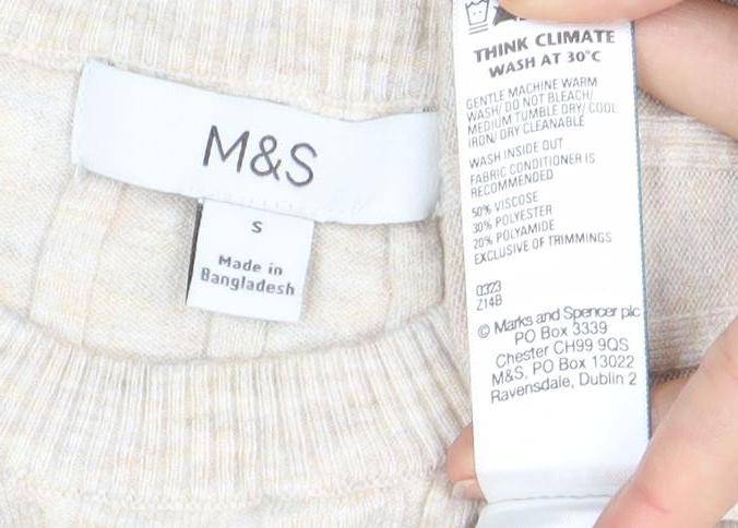 Marks and Spencer Womens Beige Sleeveless Top, Size S