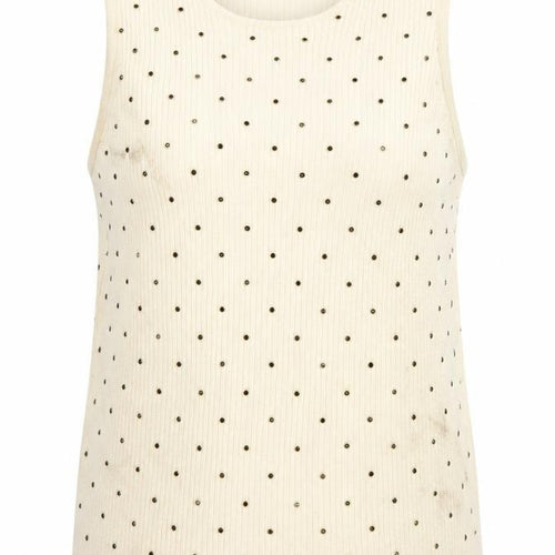 Marks and Spencer Womens Beige Tank Top L Studded Accents