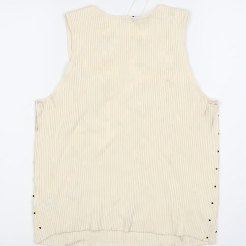 Marks and Spencer Womens Beige Tank Top L Studded Accents