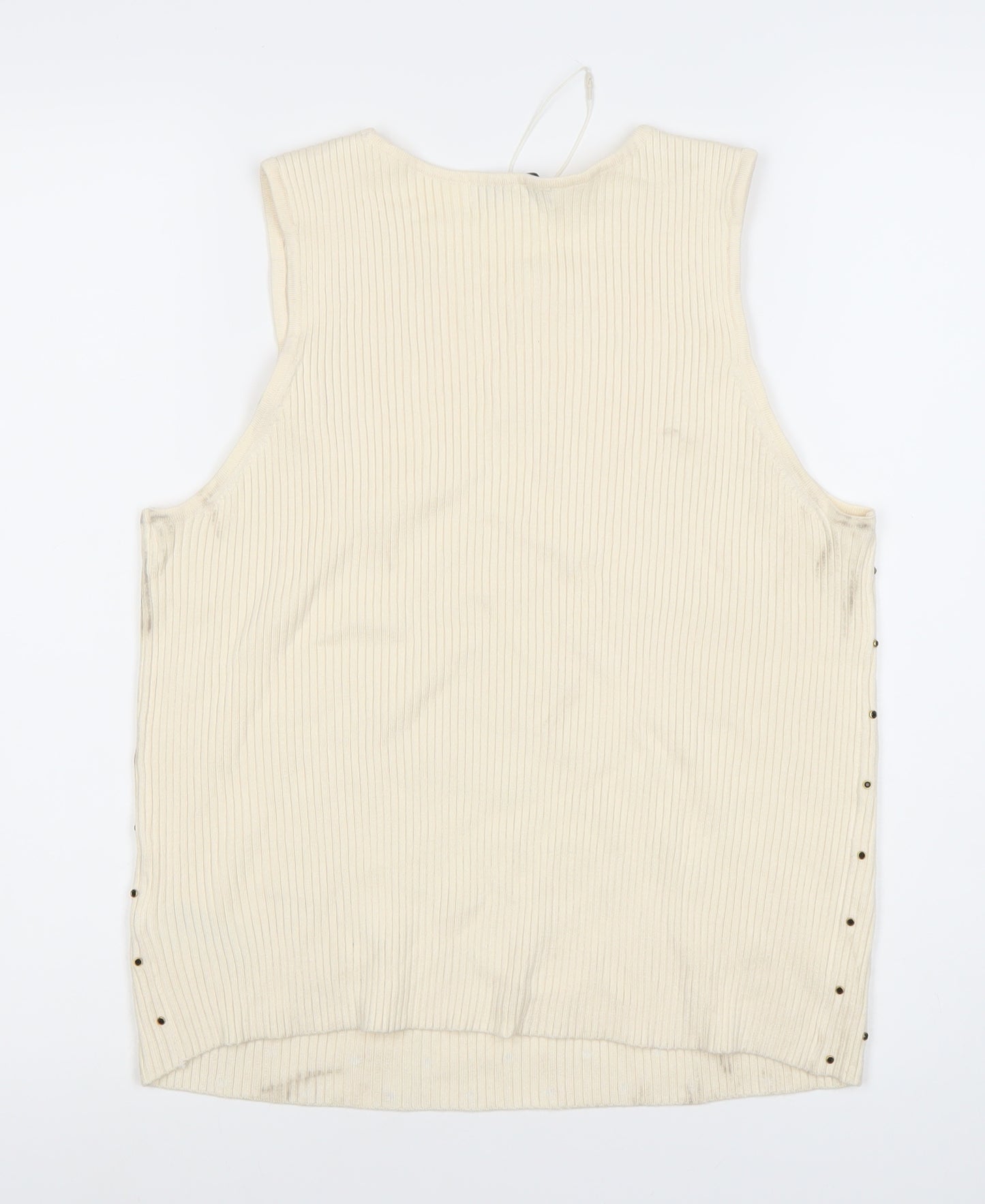 Marks and Spencer Womens Beige Tank Top L Studded Accents