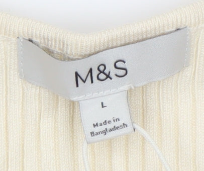 Marks and Spencer Womens Beige Tank Top L Studded Accents