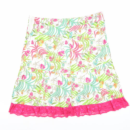 Daily Sports Women's Multicoloured Floral Skirt - Size 12