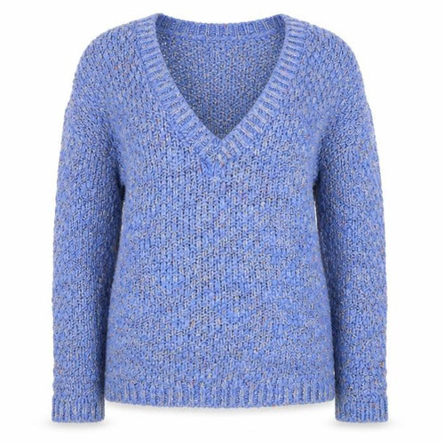 Zara Women’s Blue V-Neck Chunky Knit Jumper M