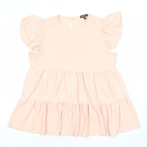 Boohoo Women's Pink A-Line Short Dress Size 12