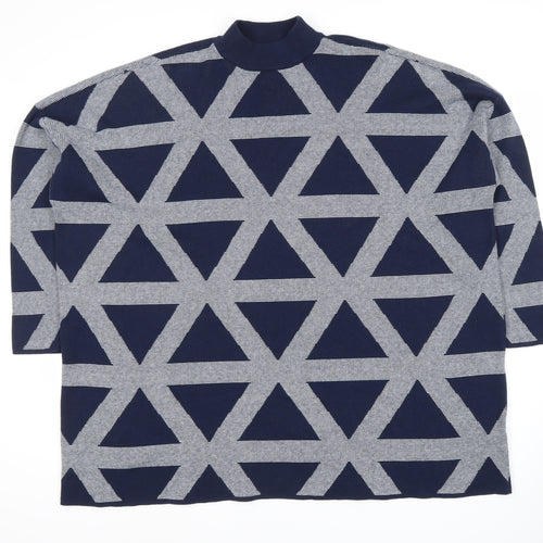 John Lewis Women's Blue Geometric Pullover, M