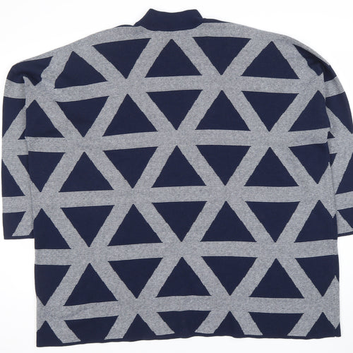 John Lewis Women's Blue Geometric Pullover, M