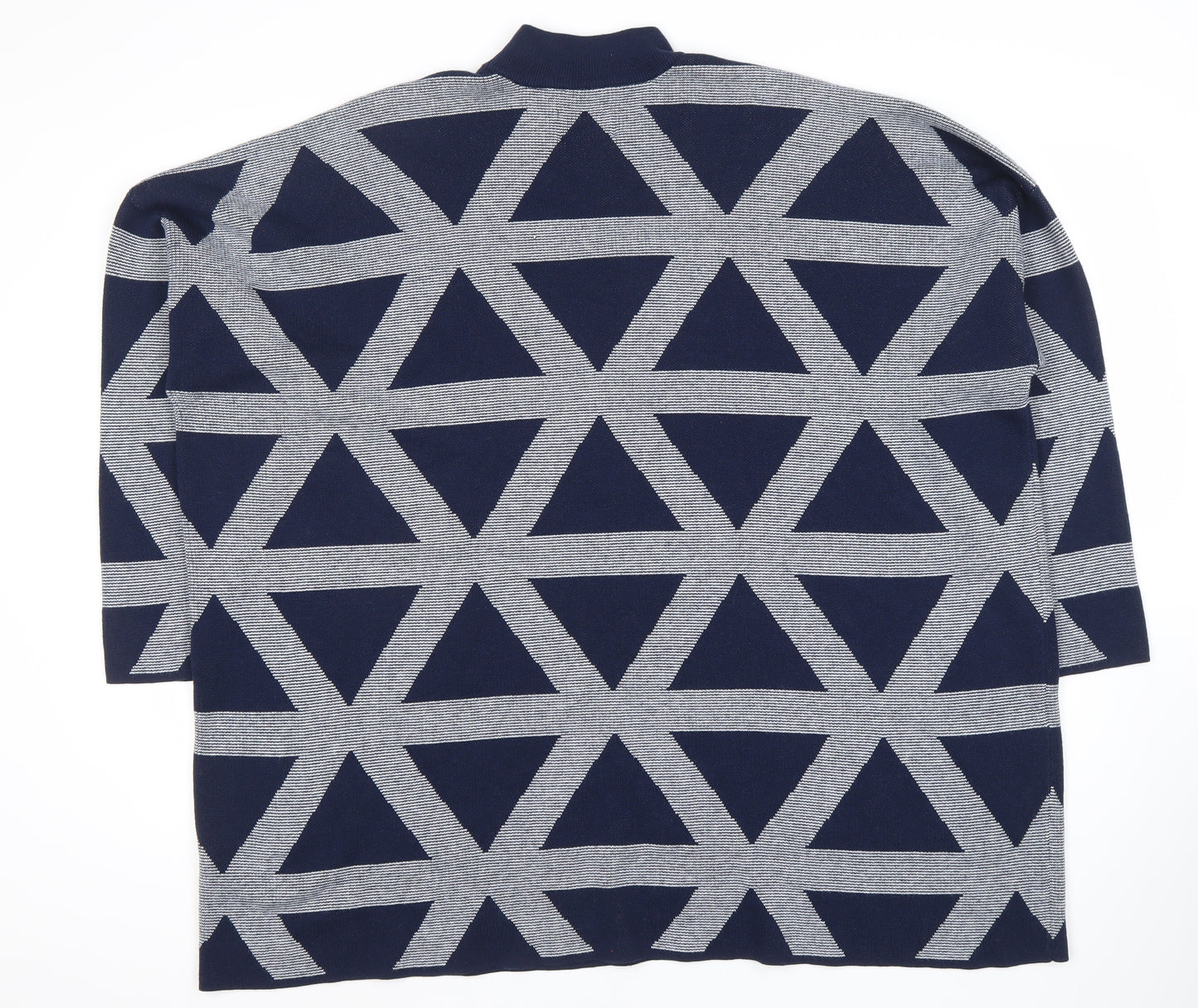 John Lewis Women's Blue Geometric Pullover, M