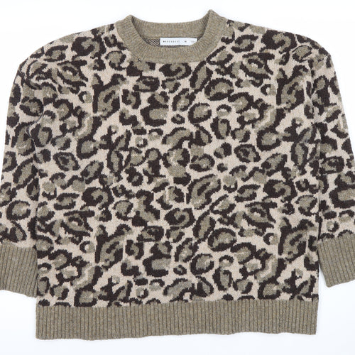 Warehouse Women's Multicoloured Leopard Knit Jumper M