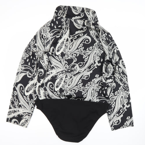 Quiz Women's Black Paisley Bodysuit Size 8