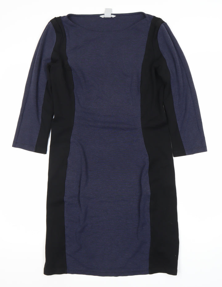 H&M Women's Blue & Black Bodycon Dress Size 12