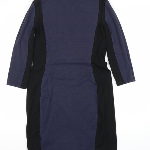 H&M Women's Blue & Black Bodycon Dress Size 12