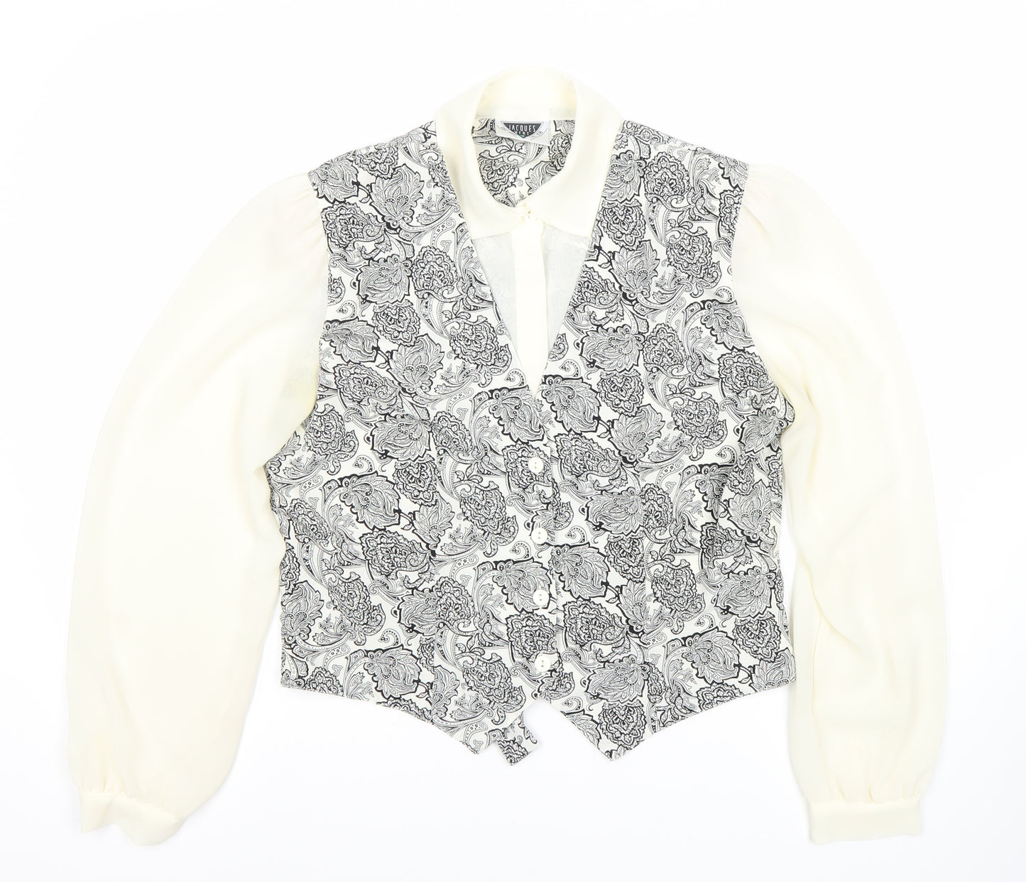 Jacques Vert Women’s Paisley Blouse, Ivory, Size 12