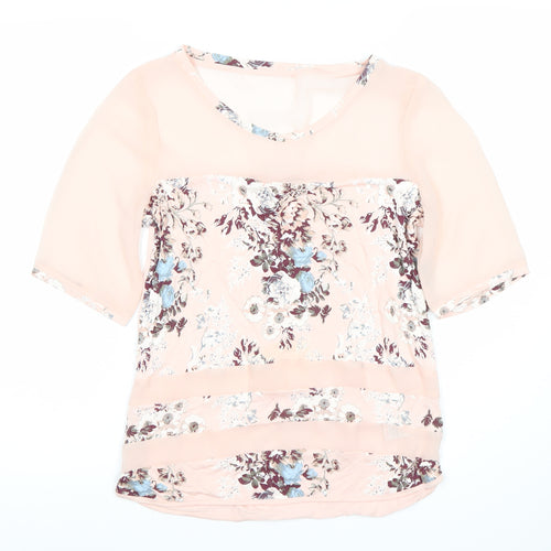 Next Women's Pink Floral Tunic Blouse, Size 6
