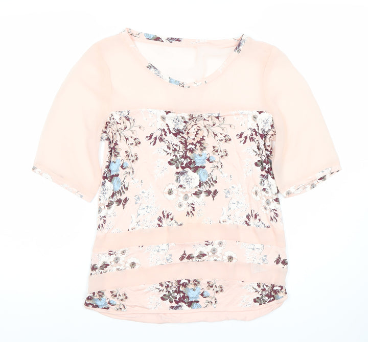 Next Women's Pink Floral Tunic Blouse, Size 6