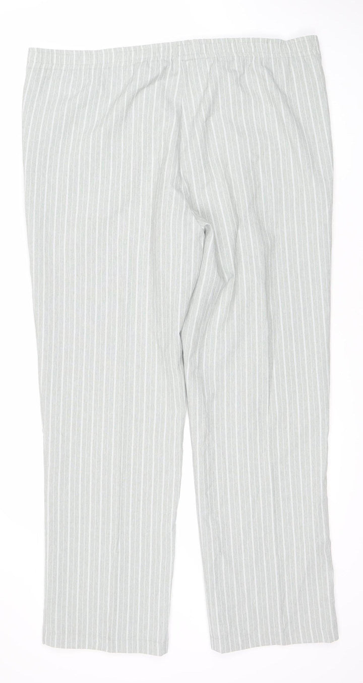 Damart Women's Grey Striped Trousers Size 14
