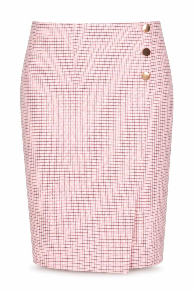 Front view of Marks & Spencer Women's Check Pencil Skirt UK 12