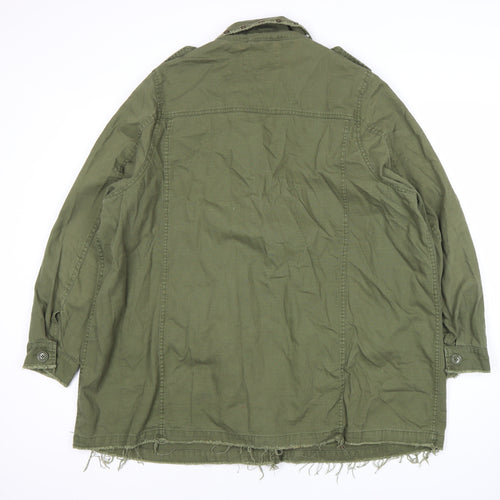 River Island Women's Green Military Jacket Size 16