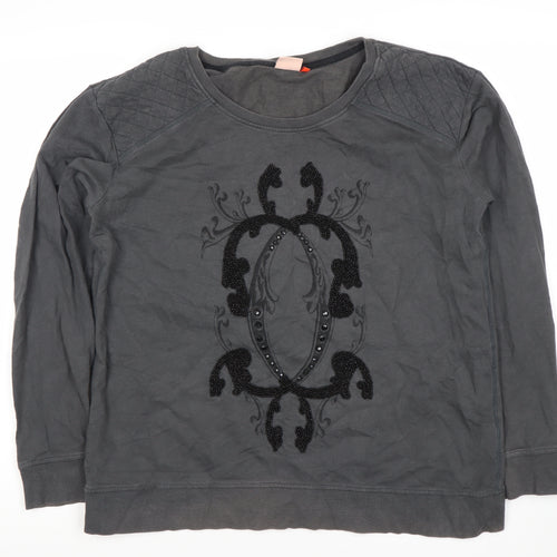 Only Women's Black M Pullover Sweatshirt, Beaded Accent