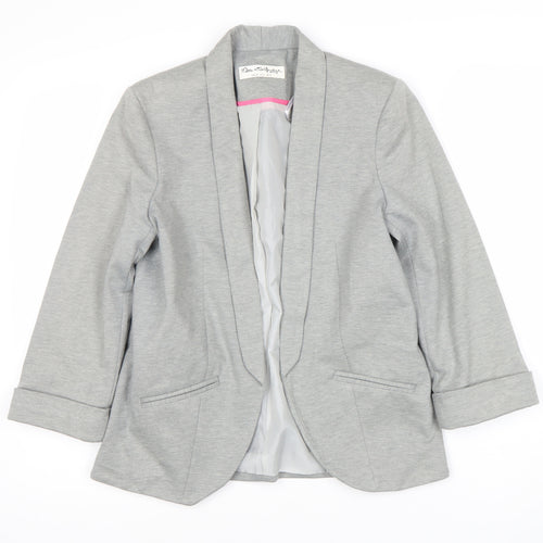 Miss Selfridge Women Grey Blazer Size 10 Shawl Lapel
