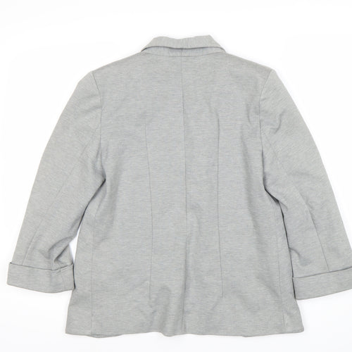 Miss Selfridge Women Grey Blazer Size 10 Shawl Lapel
