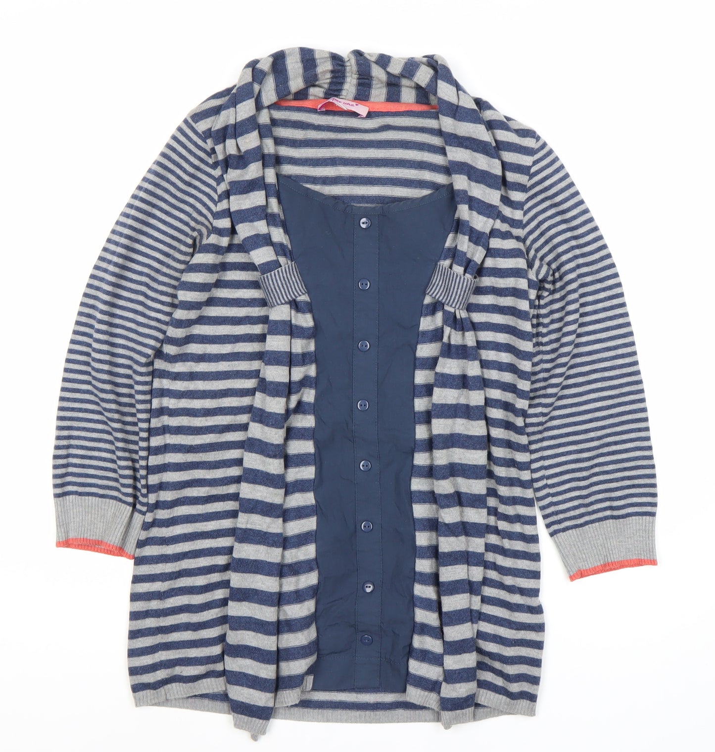 Marks and Spencer Women's Blue Striped Long Sleeve Top