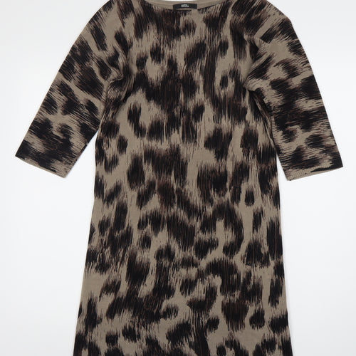 Marks and Spencer Women's Brown Animal Print Dress, Size 12