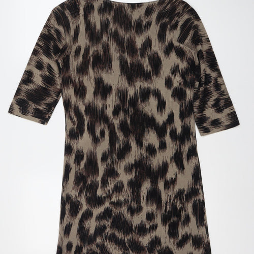 Marks and Spencer Women's Brown Animal Print Dress, Size 12
