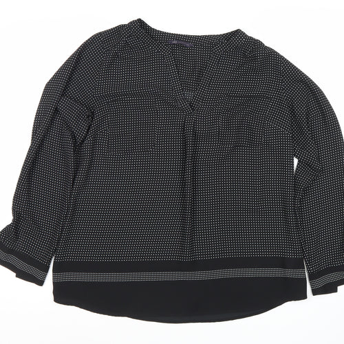 Marks and Spencer Women's Black Polka Dot Blouse, Size 14