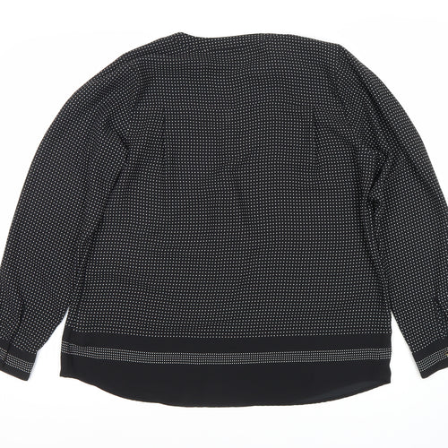 Marks and Spencer Women's Black Polka Dot Blouse, Size 14