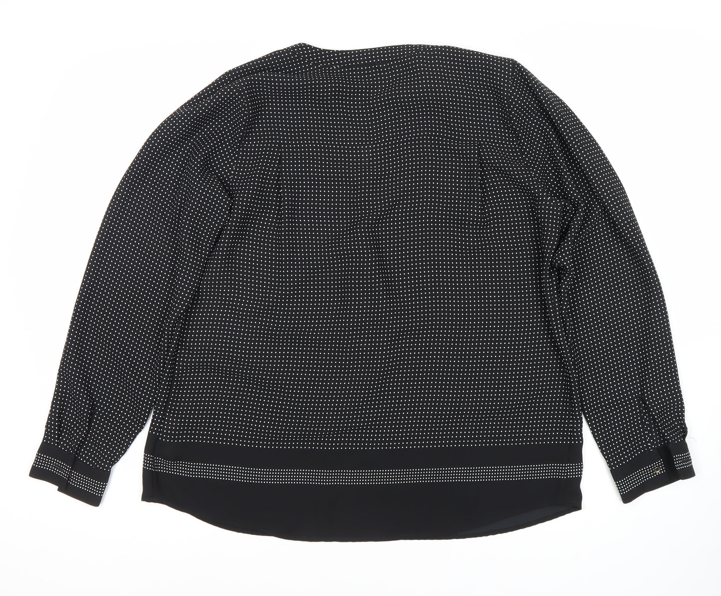 Marks and Spencer Women's Black Polka Dot Blouse, Size 14