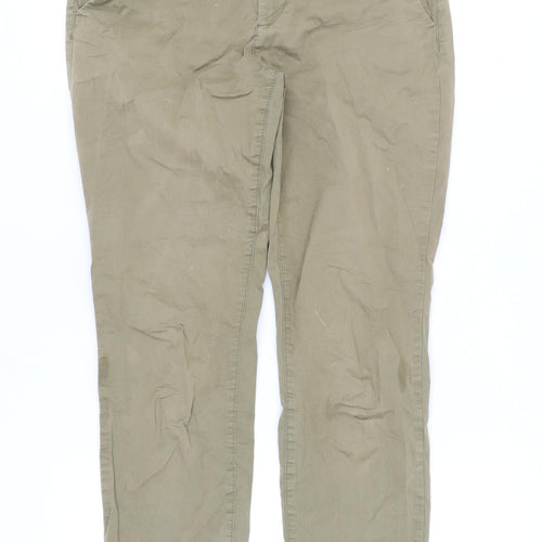 H&M Women's Green Chino Trousers Size 8