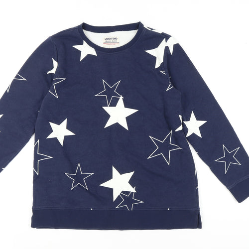 Lands' End Women's Blue Star Sweatshirt, M