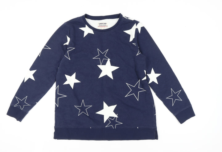 Lands' End Women's Blue Star Sweatshirt, M