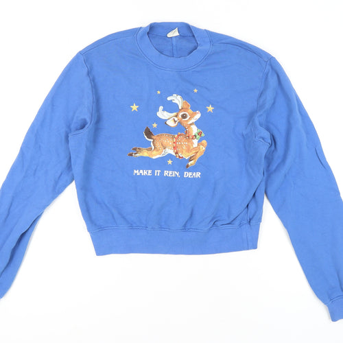 Urban Outfitters Blue Reindeer Sweatshirt Women M