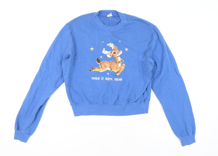 Urban Outfitters Blue Reindeer Sweatshirt Women M
