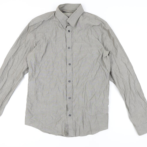 Tiger of Sweden Men's Grey Striped Button-Up Shirt