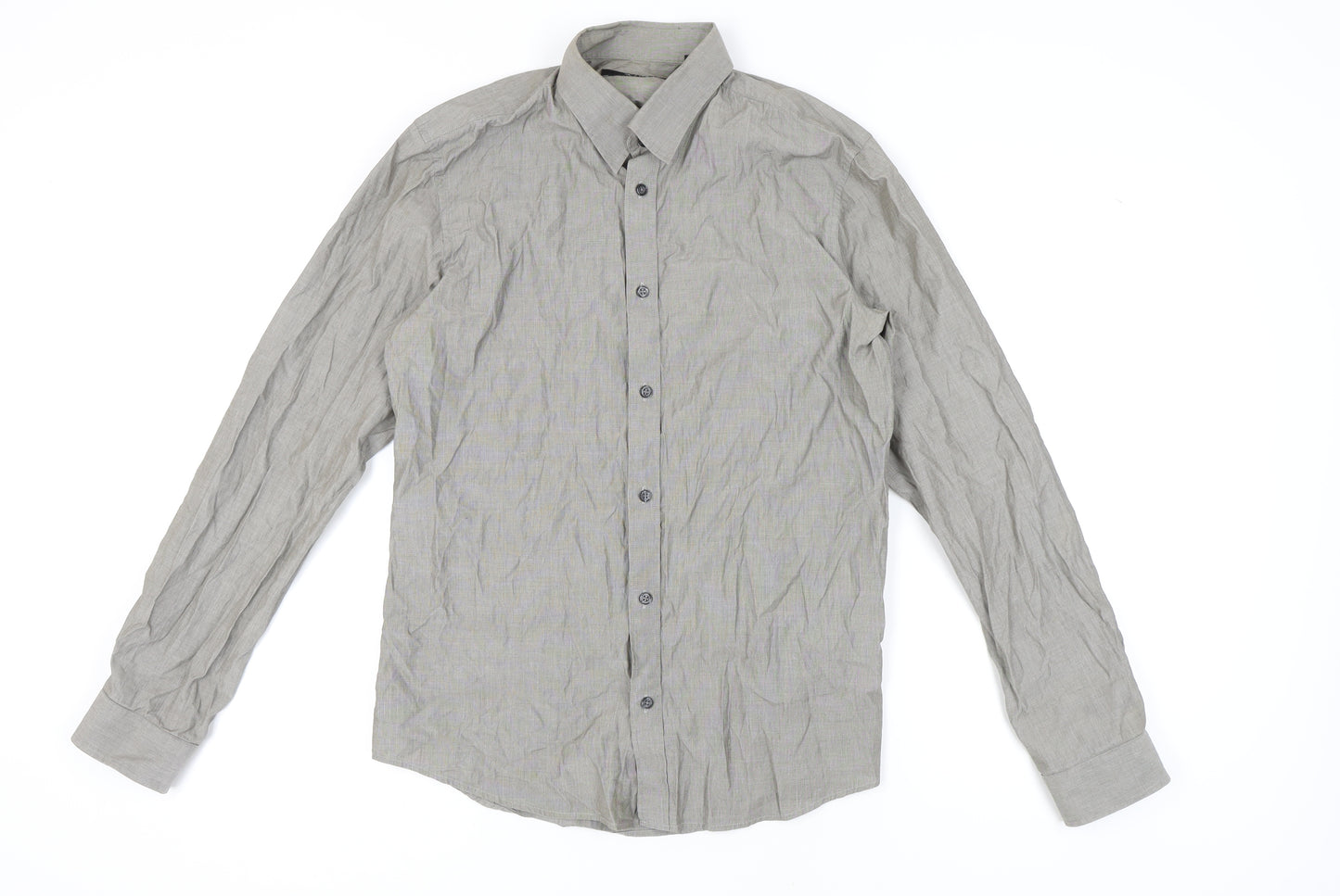 Tiger of Sweden Men's Grey Striped Button-Up Shirt