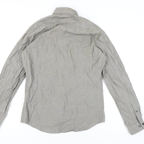 Tiger of Sweden Men's Grey Striped Button-Up Shirt