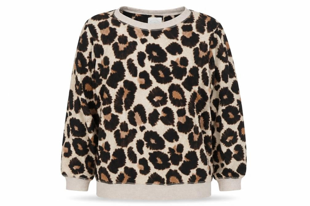 Front view of Next Women's Beige Animal Print Jumper Pyjama Top, size 18